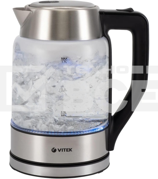 Чайник электрический Vitek VT-7043 1.7л. 2200Вт разноцветный корпус: стекло