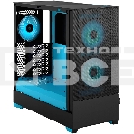 Компьютерный корпус без блока питания Fractal Design Pop Air RGb Cyan Core TG Clear Tint, Midi-Tower, 3x120мм RGb, 2xUSB-A 3.2 ATX, mATX, mITX черный/циан, фото12