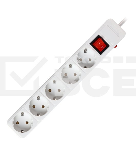 Сетевой фильтр Smartbuy (SBSP-5-18-W) 5 гн х 1,8 м белый