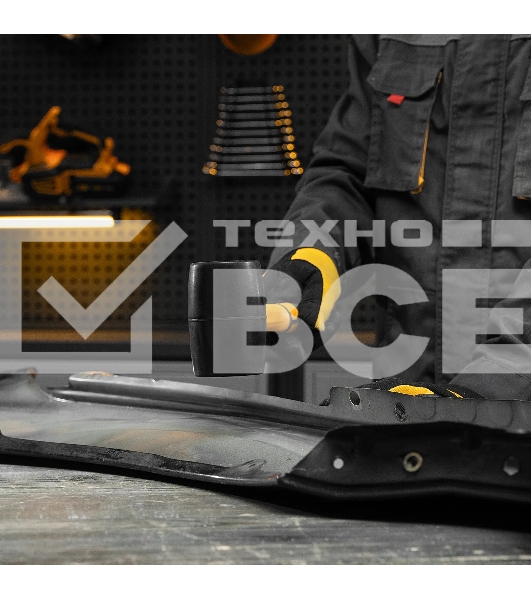 Киянка резиновая Denzel 450 г, черная, фибергласовая рукоятка c TPR покрытием