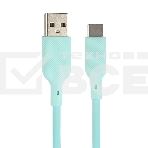Кабель USB-A to Type-C, silica gel, 1м, 3A, 18W (blue), фото 1