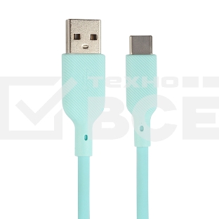 Кабель USB-A to Type-C, silica gel, 1м, 3A, 18W (blue)