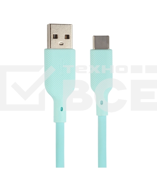 Кабель USB-A to Type-C, silica gel, 1м, 3A, 18W (blue)