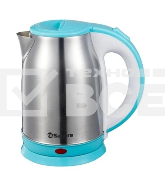 Чайник электрический Sakura SA-2147BL 1.8 л, нерж+голуб д