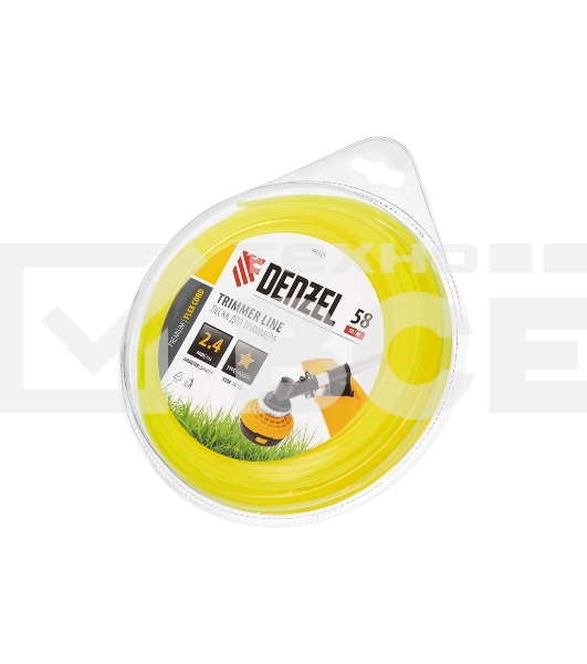 Леска для триммера Denzel звезда 2,4 мм х58 м, блистер FLEX CORD