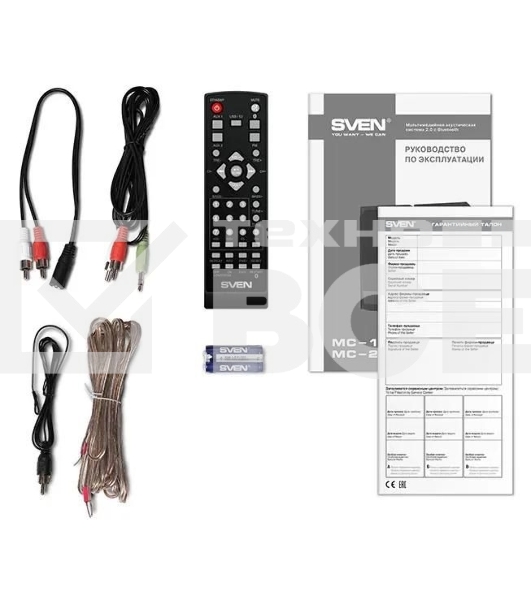 Акустическая система 2.0 SVEN MC-10, чёрный, мощность 2x25Вт (RMS), FM-тюнер, USB/microSD, дисплей, пульт ДУ, Bluetooth SVEN MC-10, чёрный, акустическая система 2.0, мощность 2x25Вт (RMS), FM-тюнер, USB/microSD, дисплей, пульт ДУ, Bluetooth