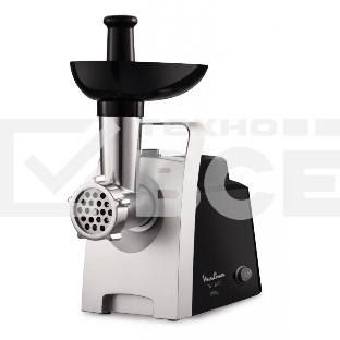 Мясорубка электрическая Moulinex ME108832 черный, 1400 Вт, 1.7 кг/мин, реверс, защита от перегрузки, насадки - 6