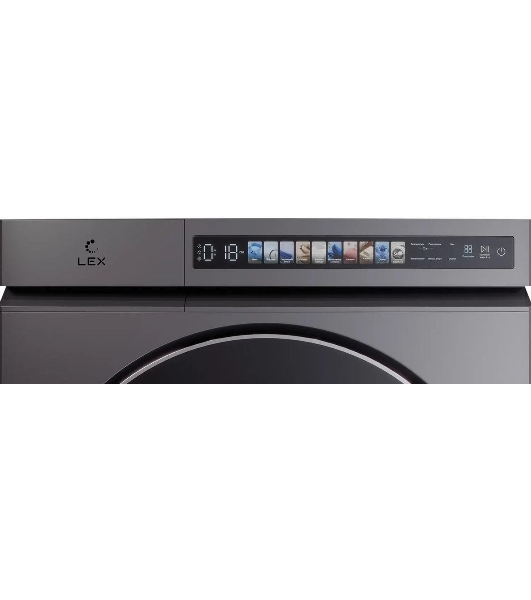 Стирально-сушильная машина LEX LWM 10612 GRID MAGNA серый, загрузка фронтальная 10 кг, 1200 об/мин., класс: A+++