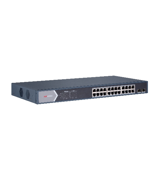 Коммутатор Hikvision DS-3E0526P-E/M, 24×1 Гбит/с PoE+ + 2×1 Гбит/с SFP, неуправляемый