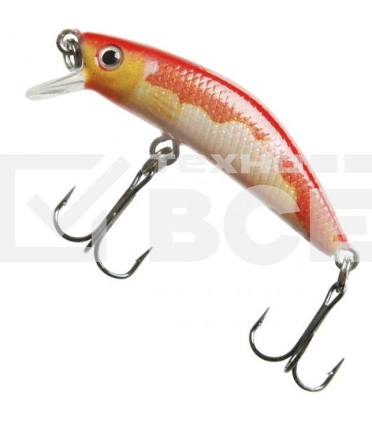 Воблер минноу 554, SAN-MINNOW GRIPS 42S, Белая с красной спинкой