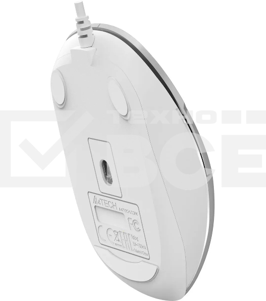 Мышь проводная A4Tech Fstyler FM26S серебристый/белый, 1600 dpi, USB, кнопки - 4