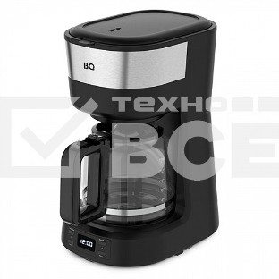 Кофеварка капельная BQ CM1000 черный-стальной, исп. кофе - молотый, 1.2 л, 900 Вт.