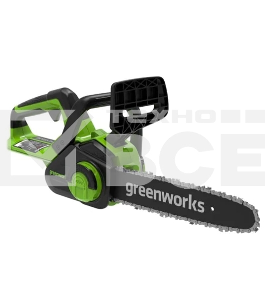 Цепная пила аккумуляторная GreenWorks G24CS25K4, 24V, 25см, c АКБ 4Ач и ЗУ (2007707UB)
