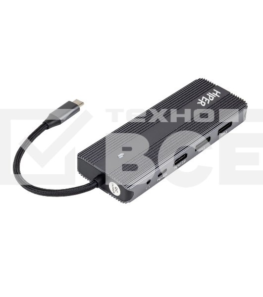 Док-станция HIPER Docking station USB-C HUB 11in1 (1*USB-C 100W PD, 1*HDMI 4K@60Hz, 2*DP 4K@60Hz, 2*USB-A 3.0 (5Gbps data), 1*USB-C 3.0 (5Gbps data), 1*microSD, 1*SD, 1*3.5mm audio, 1*RJ45 Gb)