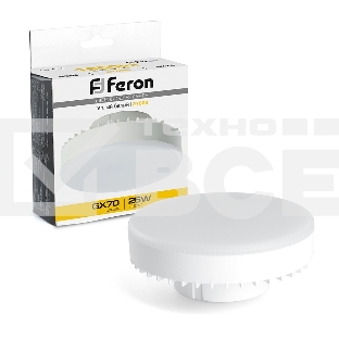 Лампа светодиодная FERON LB-474 LED 25вт GX70 теплый таблетка