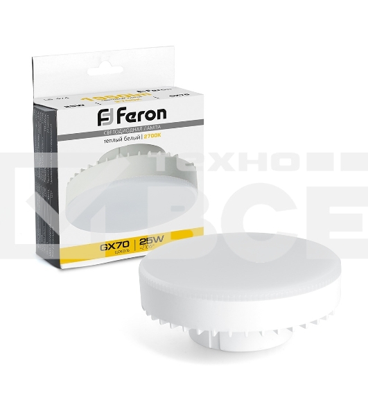 Лампа светодиодная FERON LB-474 LED 25вт GX70 теплый таблетка