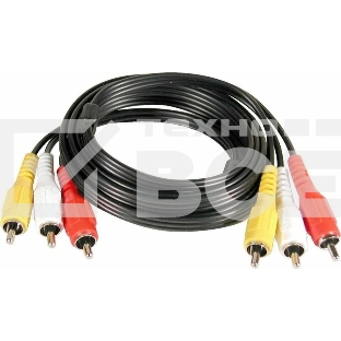 Кабель Exployd EX-K-1482 3 RCA - 3 RCA черный 3м