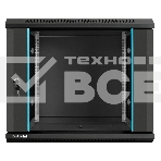 Шкаф телекоммуникационный 19' настенный 9U ExeGate EC-WM-9U.600.G.BLACK (19', 9U, 600x600x500мм (ШхГхВ), передняя дверь закаленное стекло, съемные боковые панели, пыле- и влагозащита IP23, черный RAL 9004), фото12