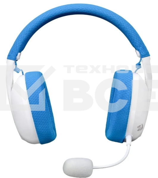 Гарнитура беспроводная игровая REDRAGON IRE PRO бело-синяя (USB, 2.4G, Bluetooth, 40 мм, 400 мА·ч)