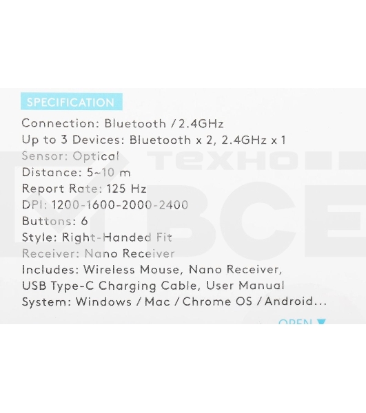 Мышь беспроводная A4Tech Fstyler FB35C белый, 2000 dpi, радиоканал, Bluetooth, USB, кнопки - 6
