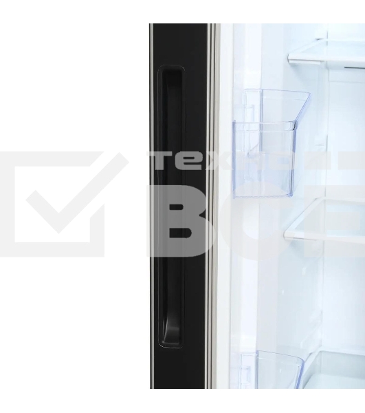 Холодильник Hyundai CS5003F черное стекло двухкамерный Side by Side 331/165л морозилка сбоку