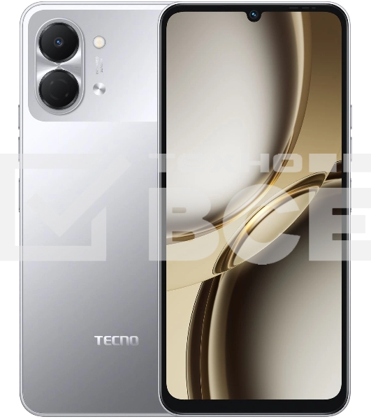 Смартфон Tecno Spark Go 3 64Gb 4Gb серый моноблок 3G 4G 2Sim 6.75' 720x1600 Android 15 13Mpix 802.11 a/b/g/n/ac NFC GPS GSM900/1800 Protect microSD max1024Gb