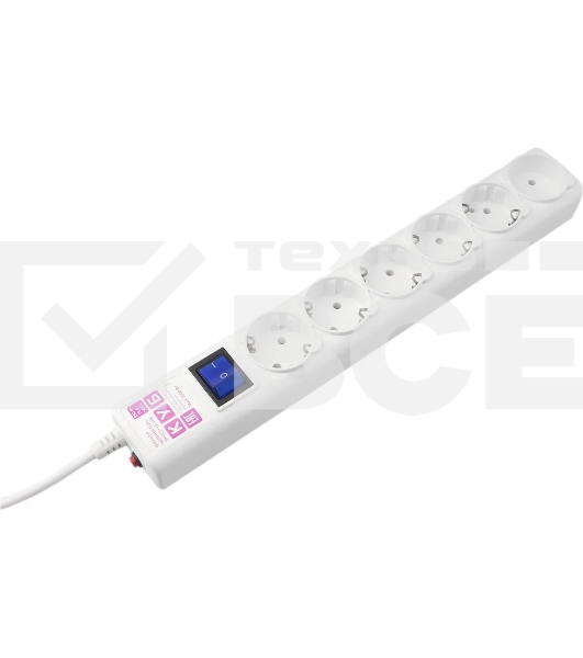 Сетевой фильтр PowerCube, PC 5м 6р, бел. 16А, SPG6-A2