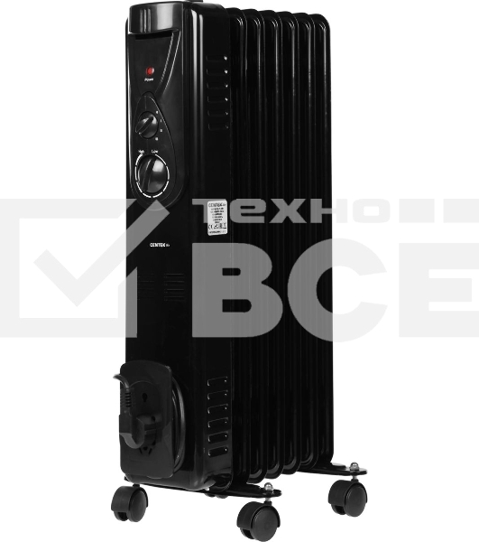 Масляный обогреватель Centek CT-6200 (7 секций) черный, 700/1000/1500Вт, 3 режима, механический термостат