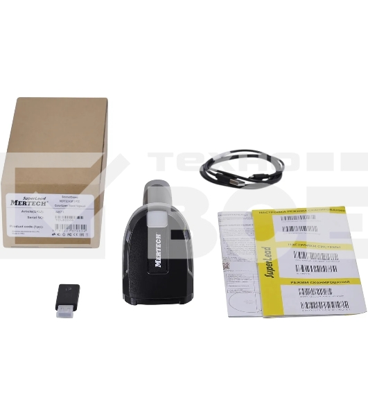 Сканер штрих-кода ручной Mertech CL-2410 (4878) 2D имидж, беспроводной, 100 скан/сек, USB-HID; USB-COM - эмуляция; Bluetooth - BLE 5., черный