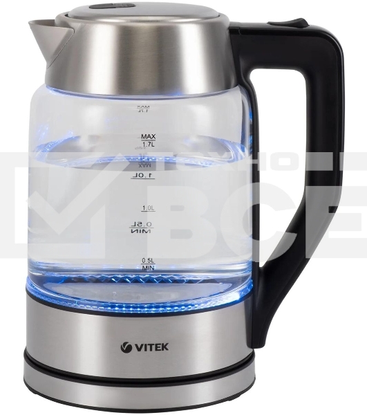 Чайник электрический Vitek VT-7043 1.7л. 2200Вт разноцветный корпус: стекло