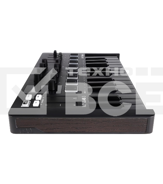 Клавиатура MIDI [231503] Arturia [MiniLAB 3 Deep Black] 25 клавиш, 8 энкодеров, 8 RGB пэдов, 8 фейдеров, дисплей, сенсорные регуляторы Pitch/Modulation, MIDI-выход, 1/4