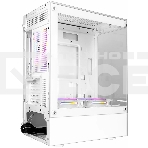 Компьютерный корпус Ginzzu CL485 mATX FAN 3*12LD4 передняя панель Стекло белый, фото5