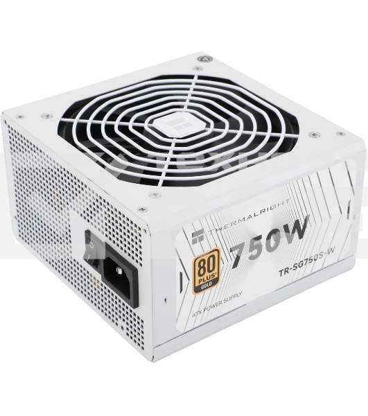 Блок питания 750W/Power Supply Thermalright, 750W 80+ Gold (ATX, 3.1, PCIe 5.1, Non-modular, 1x24(20+4)pin, 1xCPU 8(4+4)pin, 2xPCIe*2 8(6+2)pin, 5xSATA3, 1x12+4pin (12VHPWR PCIe 5.1 12+4pin 600mm), 3xMOLEX4pin, Active, 120x120мм, 150x140x86mm, APFC, white)