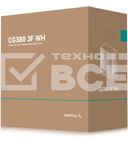 Компьютерный корпус Deepcool CG380 3F WH без БП, боковое окно (панорама), 3x120мм ARGB PWM вентилятора, белый, mATX
