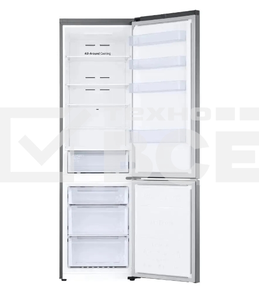 Холодильник Samsung RB38C600CS9/EF серебристый двухкамерный 276/114л морозилка снизу, No Frost