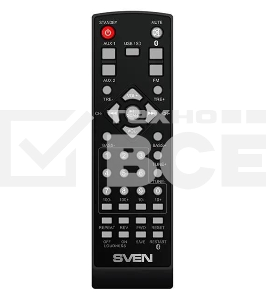 Акустическая система 2.0 SVEN MC-10, чёрный, мощность 2x25Вт (RMS), FM-тюнер, USB/microSD, дисплей, пульт ДУ, Bluetooth SVEN MC-10, чёрный, акустическая система 2.0, мощность 2x25Вт (RMS), FM-тюнер, USB/microSD, дисплей, пульт ДУ, Bluetooth