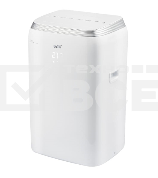 Кондиционер мобильный Ballu BPHS-08H 8000 BTU, 20 м², 45 дБ, охлаждение, обогрев, осушение, белый