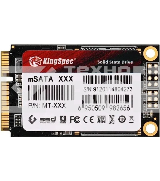 Накопитель SSD KingSpec MT-1TB, 1Tb, SATA III, mSATA, R/W 550/500