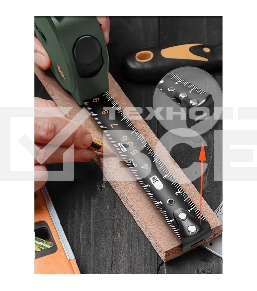 Измерительный и разметочный инструмент Deli Рулетка Home Series Green HT8316L 3м х 16мм, эксклюзивный дизайн, корпус - высококачественный софттач пластик