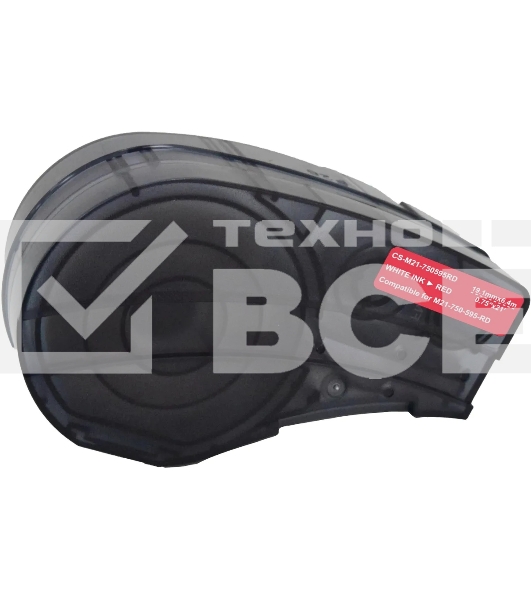 Картридж ленточный Cactus CS-M21-750595RD белый шрифт, красный фон (19.1 мм, 6.4 м) для Brady BMP21-PLUS, BMP21-LAB