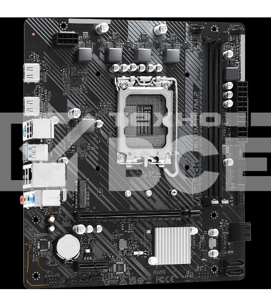 Материнская плата ASRock H610M-H2/M.2, LGA 1700, Intel H610, 2xDDR4, 4xSATA, 1xM.2, 1xPCIe 4.0 x16, 1xPCIe 3.0 x1, 2xHDMI, 1x1Gb LAN, 4xUSB-A 3.2 Gen 1, 2xUSB-A 2.0, 7.1, Micro ATX