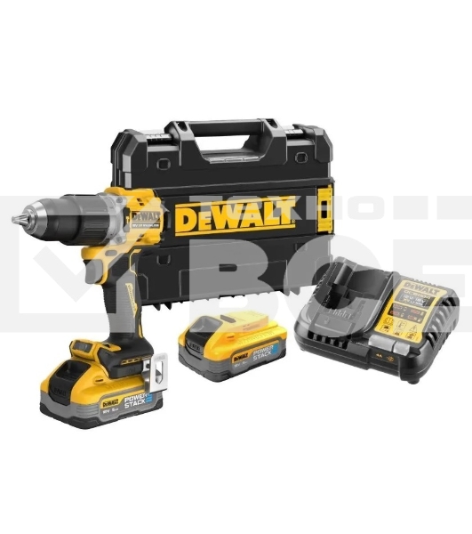 Дрель-шуруповерт DeWalt DCD805H2T, Аккумуляторная, 18В, 2 АКБ, Ударная, Кейс