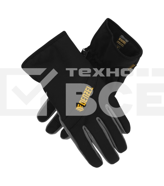 Перчатки универсальные Denzel 68089 двойные, работа с сенсорным экраном, размер 8