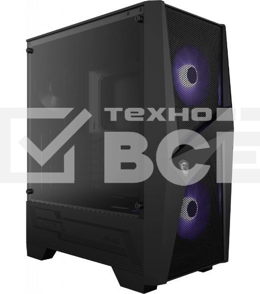 Компьютерный корпус MSI MAG FORGE 100M / mid-tower, ATX, tempered glass side panel / 2x RGB 120mm & 1x 120mm fans inc. / MAG FORGE 100M