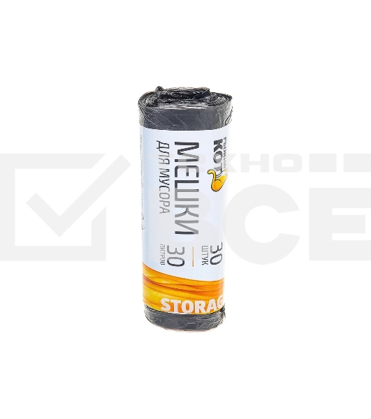 Мешки для мусора РЫЖИЙ КОТ 30 л (30 шт./рул.), ПНД, черные (003930)