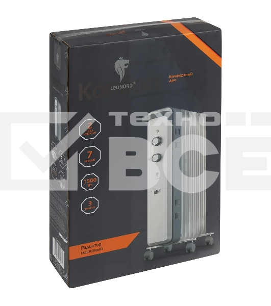 Радиатор масляный LEONORD LE-2007 7 секц. 1.5кВт (110274)
