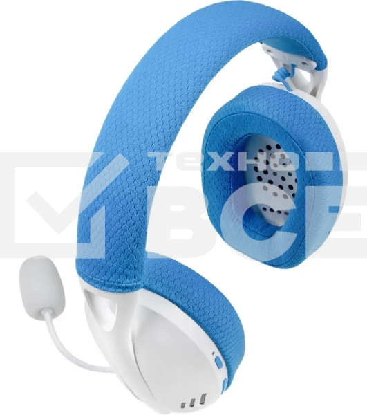 Гарнитура беспроводная игровая REDRAGON IRE PRO бело-синяя (USB, 2.4G, Bluetooth, 40 мм, 400 мА·ч)