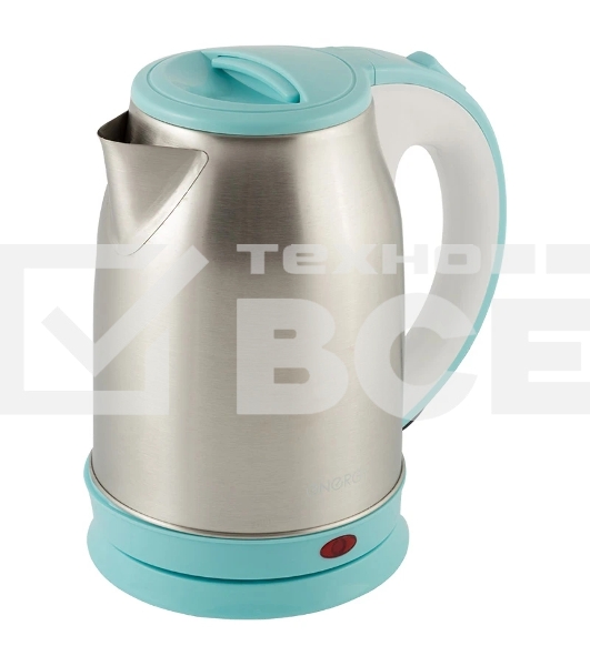 Чайник Energy E-202 (1.8 л, диск) стальной бело-голубой