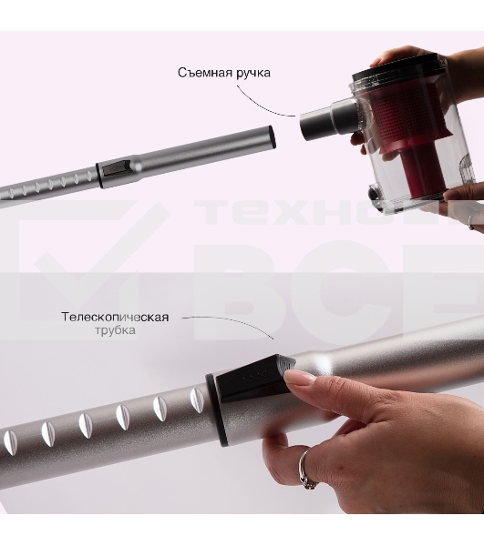 Пылесос вертикальный Kelli KL-8021 красный, питание от сети, 300 Вт, уборка сухая, пылесборник 1 л