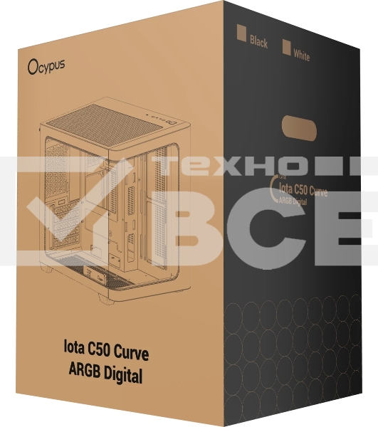 Компьютерный корпус Ocypus Iota C50 BK Curve ARGB Digital mATX без БП (Iota-C50-BKD300CD-GL)